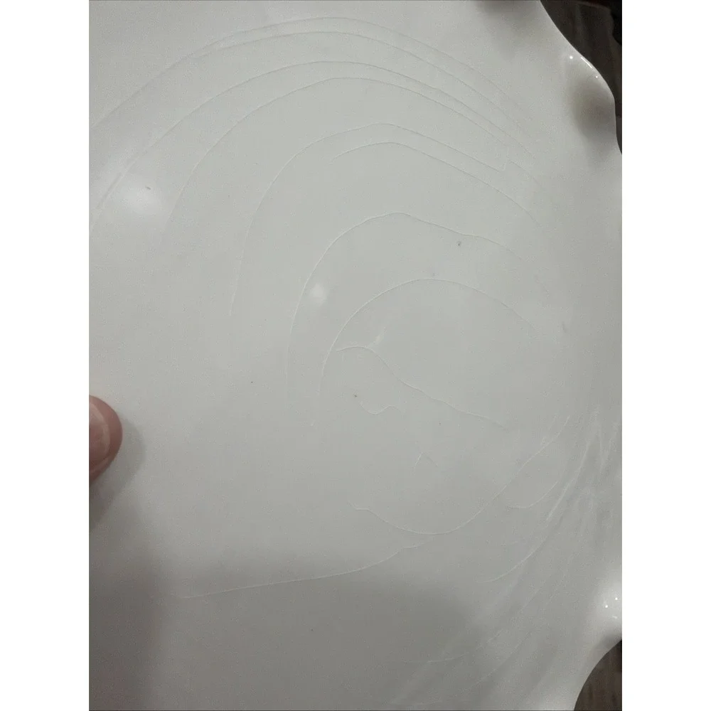 Williams Sonoma White Ceramic Round Glossy Cake Stands Set of 2 Made in Italy